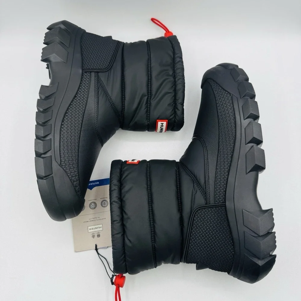 Hunter Intrepid Insulated Boots Men's Size 9‎ Black Nylon Rubber